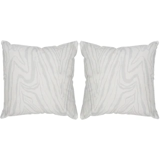 Safavieh Marbella White / Silver Throw Pillows (20-inches x 20-inches) (Set of 2)