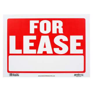 Bazic Small 9 x 12-inch 'For Lease' Sign