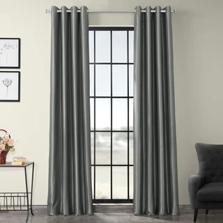 Exclusive Fabrics Grommet Blackout Faux Silk Taffeta 96-inch Length Curtain Panel
