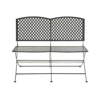 Great Outdoors Black All-weather Tin Folding Double Seat Bench