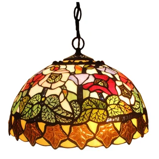 Amora Lighting Tiffany Style Floral Design Hanging Lamp 2 Light