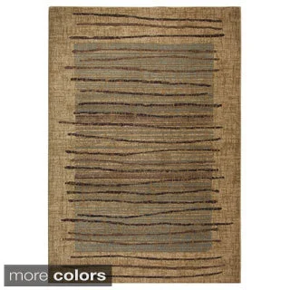 Rizzy Home Stripe Beige Bellevue Collection Accent Rug (9' 10 x 12' 6)