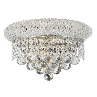 French Empire 2 Light Chrome Finish and Clear Crystal 12-inch Medium Wall Sconce