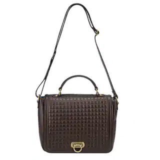 Phive Rivers Brown Leather Quilted Flap-over Handbag (Italy)