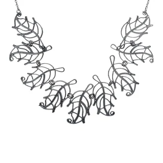 Black Metal Leaves Necklace (India)