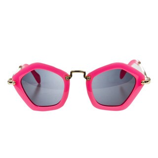 Crummy Bunny Little Girls' Pink Pentagon Frame Polarized Sunglasses