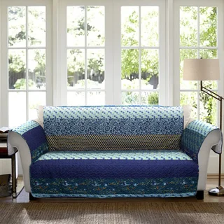 Lush Decor Royal Empire Sofa Peacock Furniture Protector Slipcover