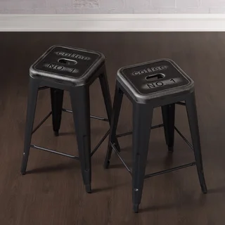 Tabouret Counter Stools with Stamped Seat (Set of 2)