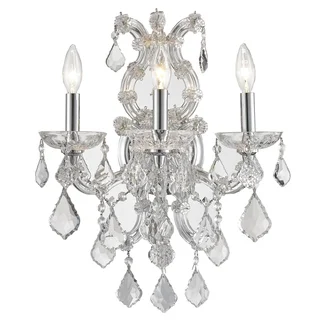 Maria Theresa Imperial 3-light Chrome Finish and Clear Crystal Candle Wall Sconce Light