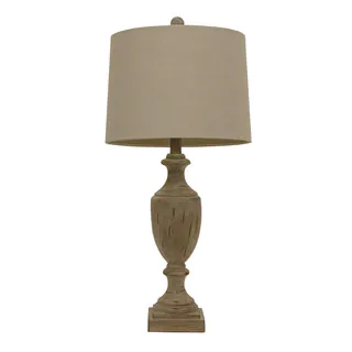 White Wash Trophy Table Lamp
