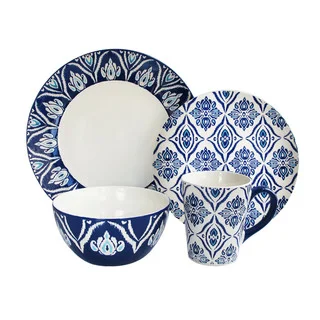Accents by Jay Pirouette Blue and White Dinnerware 16-piece Set