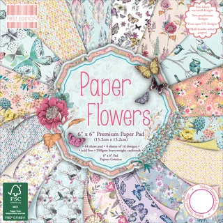 First Edition Premium Paper Pad 6inX6in 64/Pkg Paper Flowers