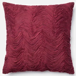 Marilyn Red Ruffled Down Feather or Polyester Filled 22-inch Throw Pillow or Pillow Cover
