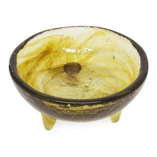 Handcrafted Blown Glass 'Amber Molcajete' Bowl (Mexico)