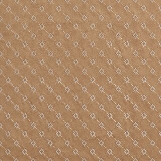 B129 Light Brown Embroidered Diamonds Suede Upholstery Fabric