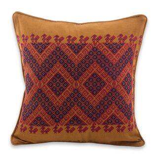Handmade Cotton 'Traditional Symmetry' Cushion Cover (Guatemala)