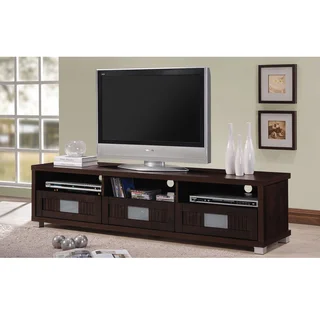 Baxton Studio Taymor Contemporary Dark Brown Wood 63-Inch TV Cabinet with 3-drawer
