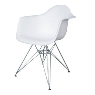 MaxMod WireLeg Dining Arm Chair in White