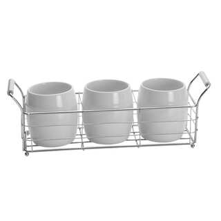 Towle Living Ceramic Flatware Caddy Set With Stand