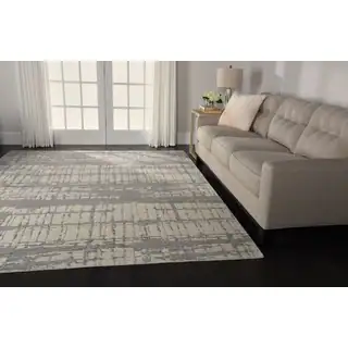 Nourison Twilight Ivory Abstract Rug (7'9 x 9'9)