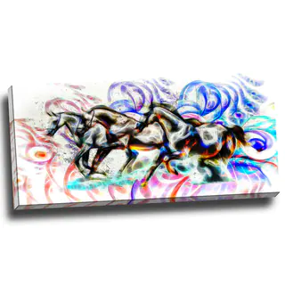 Design Art 'Graffiti Horses' 40 x 20 Canvas Art Print