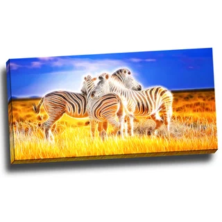 Design Art 'Zebra Duo' Animal Canvas 40 x 20 Canvas Art Print
