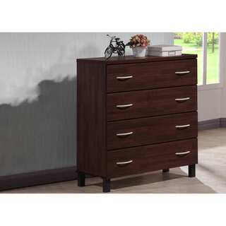 Maison Modern and Contemporary Oak Brown Finish Wood 4-Drawer Storage Chest