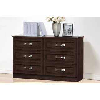 Colburn Modern and Contemporary 6-Drawer Dark Brown Finish Wood Storage Dresser