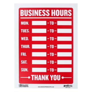 Bazic Small Business Hours Sign
