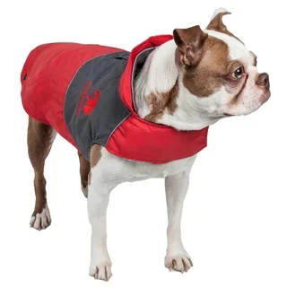 Touchdog Lightening Shield Waterproof 2-in-1 Convertible Dog Jacket with Blackshark Technology