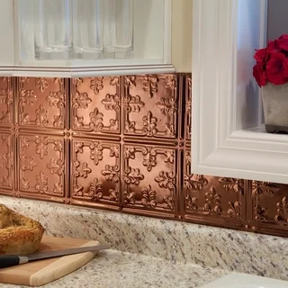 Fasade Traditional Style #10 Polished Copper 18-square Foot Backsplash Kit