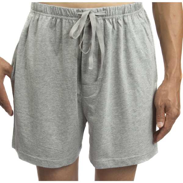 Leisureland Men's Solid Jersey Cotton Knit Pajama Shorts Boxer