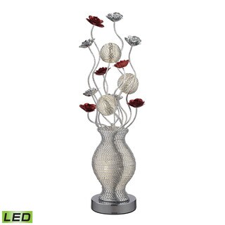 Dimond Flute Contemporary Floral Display Silver Floor Lamp