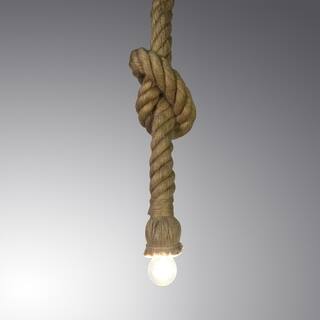 Hailey 1-light Hemp Rope 100-inch Edison Pendant with Bulb