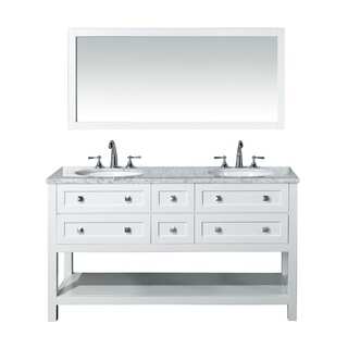 Stufurhome Marla 60-inch Double Sink Bathroom Vanity with Mirror