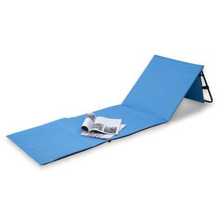 Danya B Set of 2 Blue Portable Beach Lounge Chairs with Pockets and Carry Straps