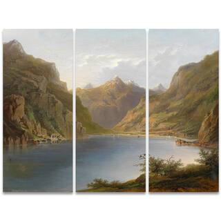 Design Art 'Calm Waters' 36 x 28-inch 3-panel Nature Scene Canvas Art Print