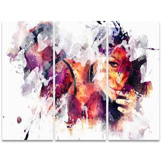 Design Art 'Eyes Only For You' 36 x 28-inch 3-panel Sensual Canvas Art Print
