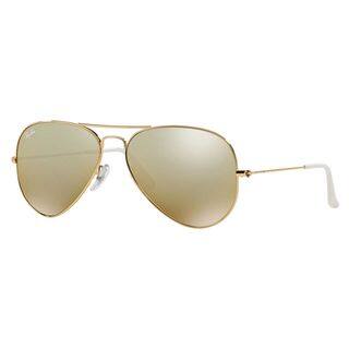 Ray-Ban Aviator RB3025 Unisex Gold Frame Brown Mirror Gradient Lens Sunglasses