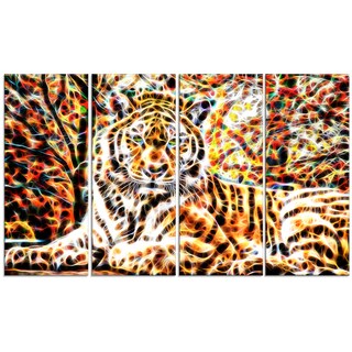 Design Art 'Tiger Pride' 48 x 28-inch 4-panel Animal Canvas Art Print