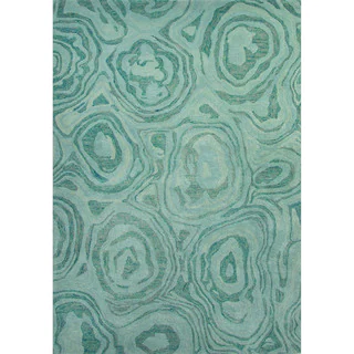 Hand-Tufted Abstract Pattern Blue haze/Mineral blue Wool (2x3) Area Rug