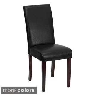 Parsons Leather and Mahogany Wood Chair