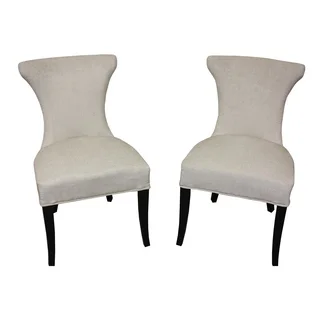Cosmo Two-tone Slate Velvet/ White Regency Dining Chair (Set of 2)