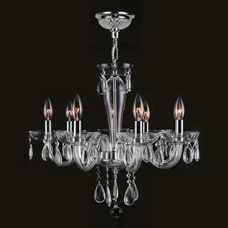 Gatsby Collection 8 Light Chrome Finish and Clear Blown Glass Chandelier