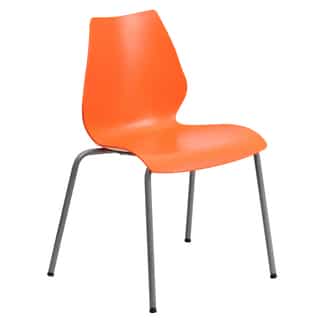 Iris Orange Contoured Modern Design Stack Chairs