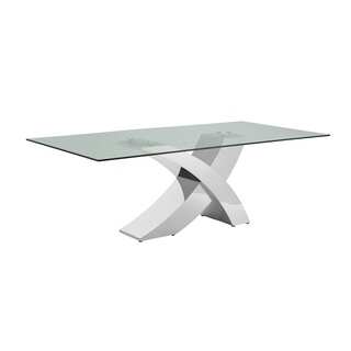 Casabianca Home Geneva Collection Steel/ Glass Dining Table