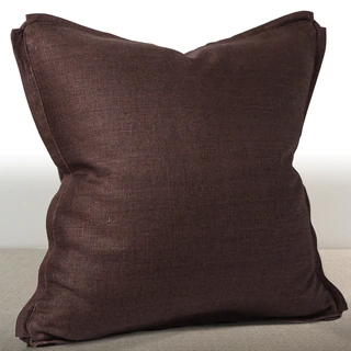 Chauran Dorian Espresso Linen Feather and Down Filled 20-inch Luxury Pillow