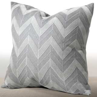Chauran Cordova Mist Linen/Suede Down and Feather Filled 16-inch Throw Pillow