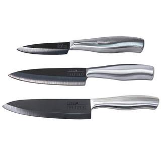 Casa Neuhaus 3-piece Deluxe Black Ceramic Knife Set with 3-inch Paring Knife/ 5-inch Utility Knife/ 7-inch Chef's Knife
