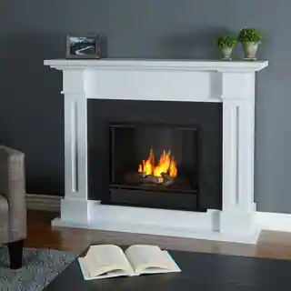 Real Flame Kipling White 53.5 in. L x 13.7 in. W x 41.5 in. H Gel Fireplace